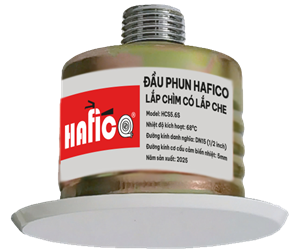 Đầu phun sprinkler HAFICO lắp chìm có nắp che K5.6; K8.0